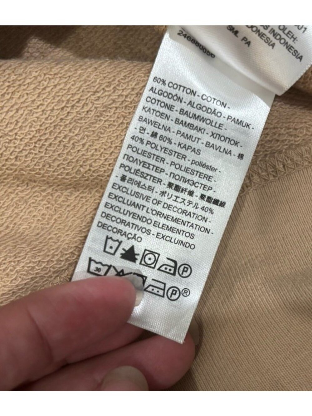 Levi's Crewneck Sweatshirt Men's Tan Beige Fleece Lined Standard Fit Size S - Picture 8 of 11